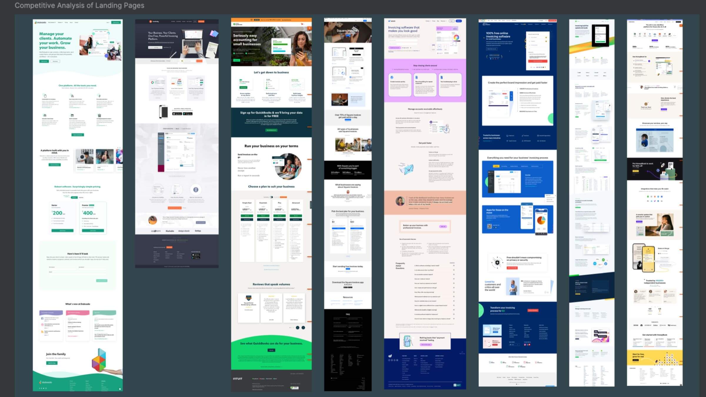 Competitive audit for Swyft Invoice app design